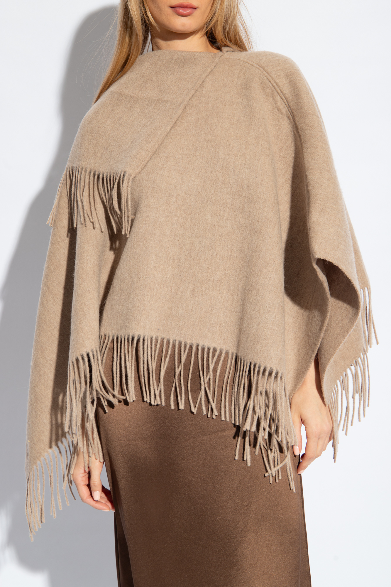 Beige Turtma wool poncho By Malene Birger Vitkac Germany